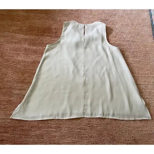 I Need I Sleeveless Beige Blouse M Black Tassel Chain Detail Made in Korea Tan Size M