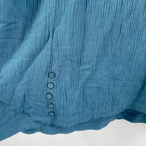 Soft Surroundings Tunic Top Size Large NWOT Oceo Gauze Mallard Blue 3/4 Sleeve