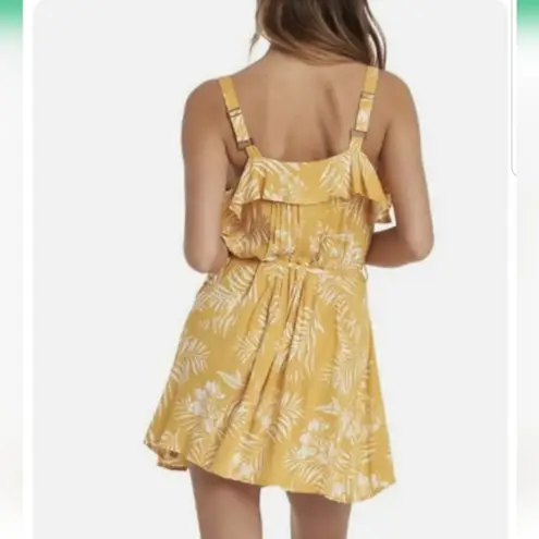 Roxy  Yellow Floral Palm Beachy Strappy Sun Dress
