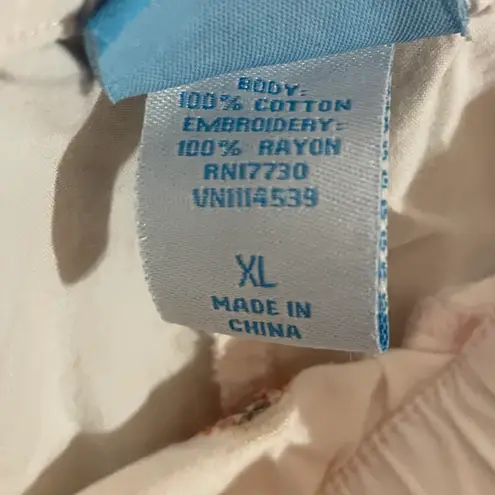 Nick & Nora Shorts Tank Pajama Set Pink White Orange Size XL