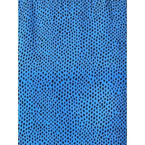 Equipment Blue And Black Dotted Silk Short Sleeve Crew Neck Blouse Size XS