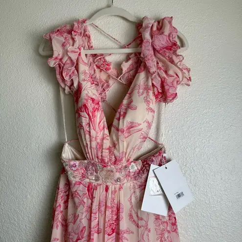 Mac Duggal  Floral Ruffled Maxi Dress