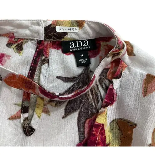 Ana A New Approach Women Size Medium Floral Long Sleeve (30-490)