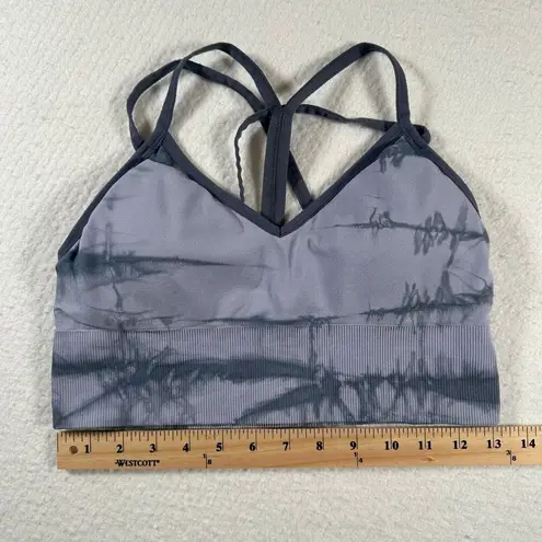 Zella  Body Womens Medium Gray Tie-Dye Racerback Adjustable Seamless Sports Bra