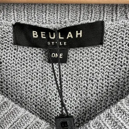 Beulah Sweater Gray Lightweight Three-Quarter Sleeve Pullover One Size New