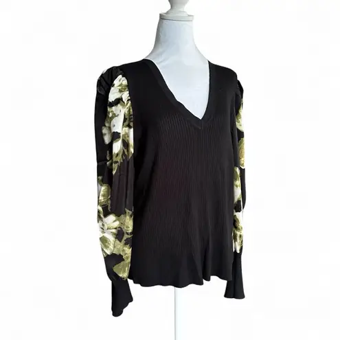 DKNY  Mixed Media Printed Sleeve Sweater NWT XL - Image 3