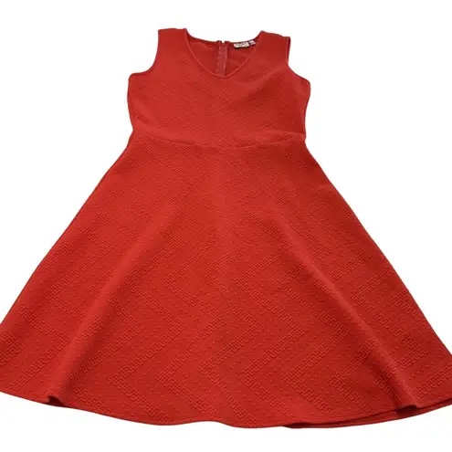 Shoshanna C'est Nous by Dress Womens Small Red Textured Fit Flare Sleeveless