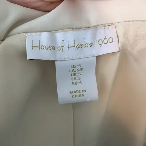 House of Harlow 1960 Cream Satin Belted Blazer Jacket Sz S
