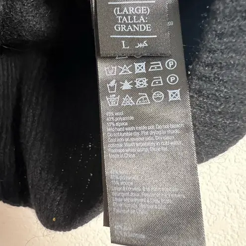 All Saints Leanne Black Wool Alpaca Blend Knit V-Neck Crop Tank Top Size L