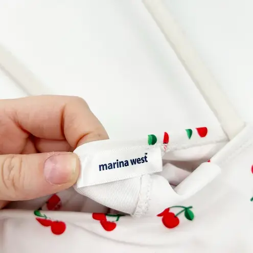 NWT Marina West Womens Beach UPF 50+ Tie Plunge Cherry One Piece Swimsuit Size L Red Size L