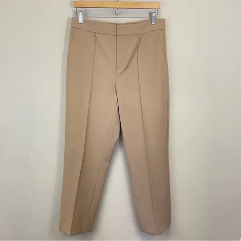 Vince  Pecan Tan Pintuck Stove Pipe Cropped Pants Size‎ 8