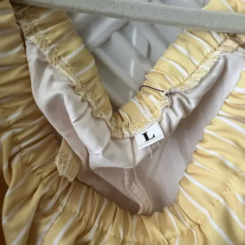 Yellow Striped Women's Jumpsuit Size L