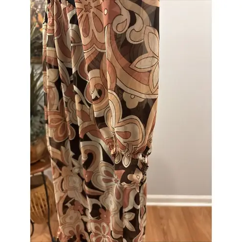 Indulge Instyle (M) Dress Full Length Maxi Long Sleeve Floral High Low Ruffled Size M