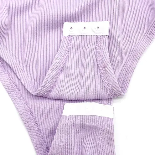Miss Sparkling Womens S Ribbed Bodysuit Snap Crotch Lilac Purple Spaghetti Strap