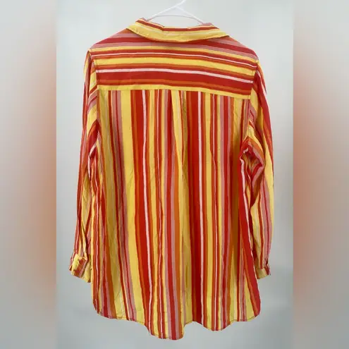 K Jordan long sleeve colorful rayon button down shirt. Size XL