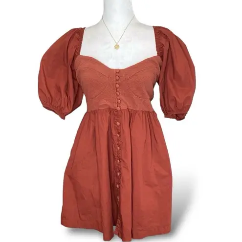 Maeve ANTHROPOLOGIE NEW Puff-Sleeved Sweetheart Mini dress