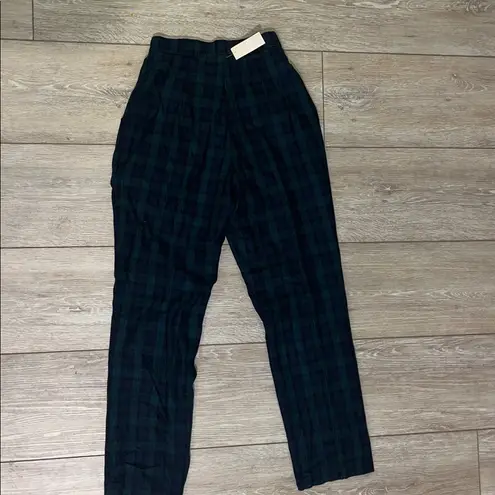 NWT VTG DEADSTOCK SAVANNAH Black Watch Plaid Wool Pleated Trousers 4