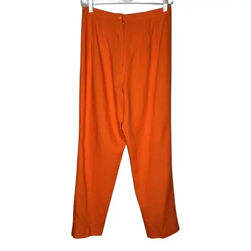 Jessica Howard Pants Womens 8 Petite Orange Linen Blend Relaxed Trouser Vintage