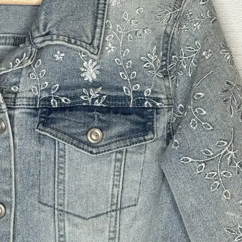 Diane Gilman DG2 By Embroidered Denim Jacket Womens Medium Western Boho Festival - Image 3