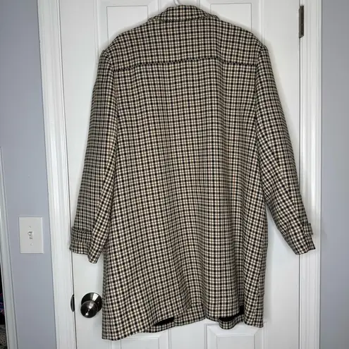 Women’s Checkered Car Coat On 34th Macy’s size XXL Tan Cream Brown Black