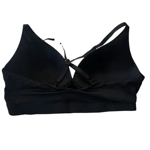 Soma Enbliss luxe plunge Women's Black Cross-Back Bralette Size LARGE