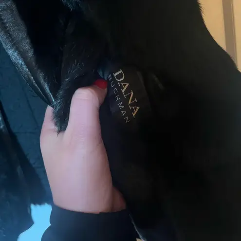 Dana Buchman Vintage fur and leather trimmed reversible vest