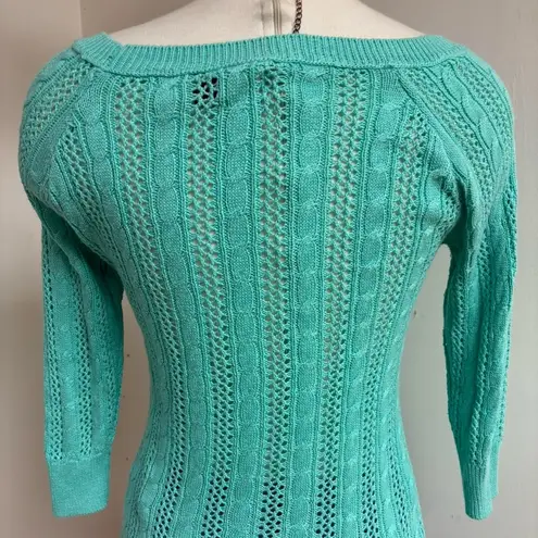 SO Y2K  Kohl’s Grunge Green Knit Cable Knit Sweater