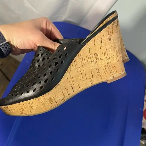Franco Sarto , Black laser cut wedges‎ size 9.5M