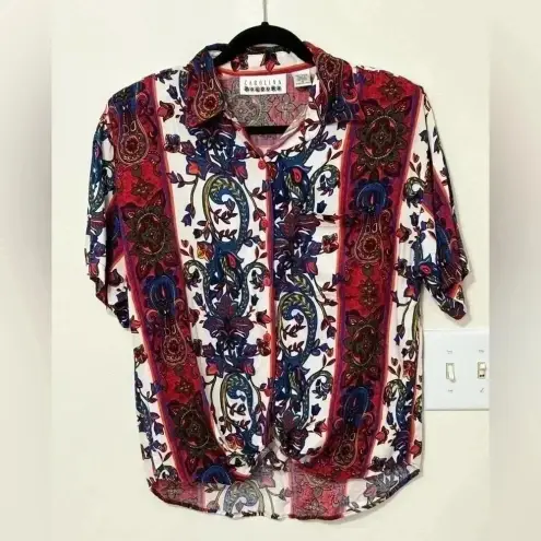 Carolina Colours Vintage‎ Colorful Button Down Blue Size M