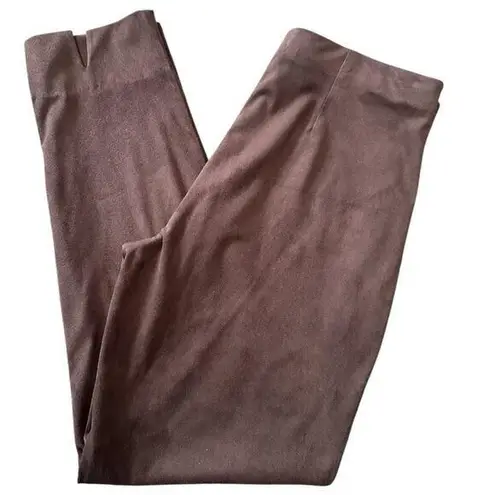 Equestrian Brand Vintage Women’s L Brown Micro Suede Pull On Straight Leg Pants Size L