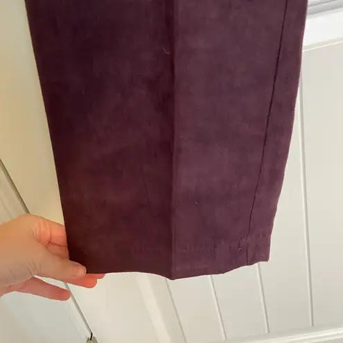 EUC Vintage Birch‎ Hill women’s dark purple faux suede casual pants size 10