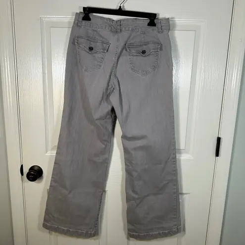 Jeanstar Gray Denim Wide Leg Sailor Jeans Womens Pants Button Detail Western Size 12