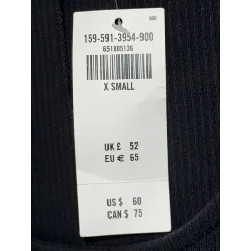 Abercrombie & Fitch NWT  Black Ribbed Knit Scoop Neck Cap Sleeve Mini Dress Sz XS