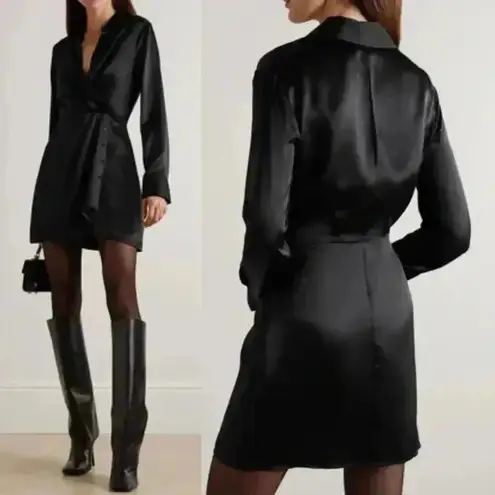 Reformation  Alaine Faux-Wrap Silk Mini Dress Cocktail Party Holiday LBD Size 8