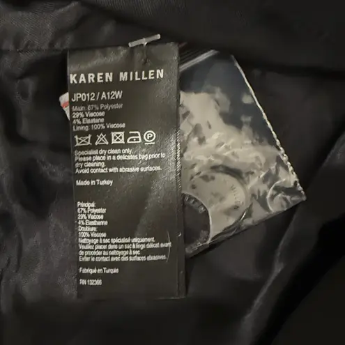 Karen Millen Moto Zip Through Collared Jersey Jacket Black Size 10 NEW