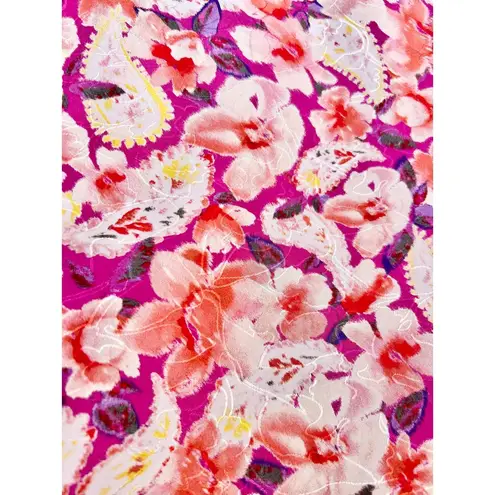 Ba&sh NWT Dalenda Floral High Waisted Midi Flared Skirt Fushia Women's 36 / S