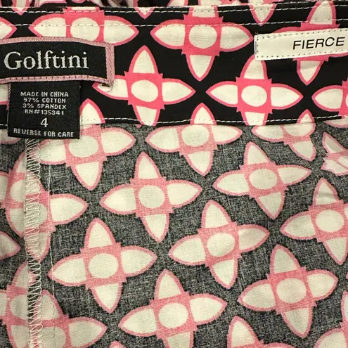 GOLFTINI FIERCE Geometric Patterned Pink Black White Scalloped Hem Skirt Skort 4