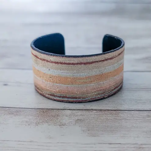 Vintage Cuff Bracelet Chunky Striped Cuff Bracelet