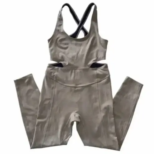 Free People NWOT  Back It Up Onesie - Sage Beige