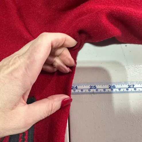 Unique Embroidered Wool Jacket Red/Black Size XL Made in Guatemala unisex Red