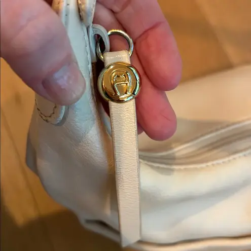 Etienne Aigner Vtg Purse Cream Leather Hobo Handbag