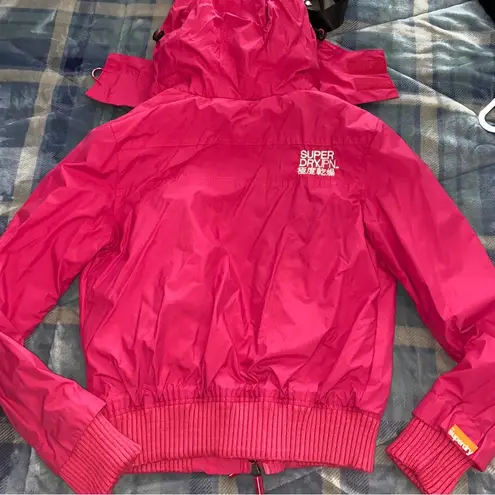 Superdry Womens Jacket Large Red Windbomber Multi zipper L