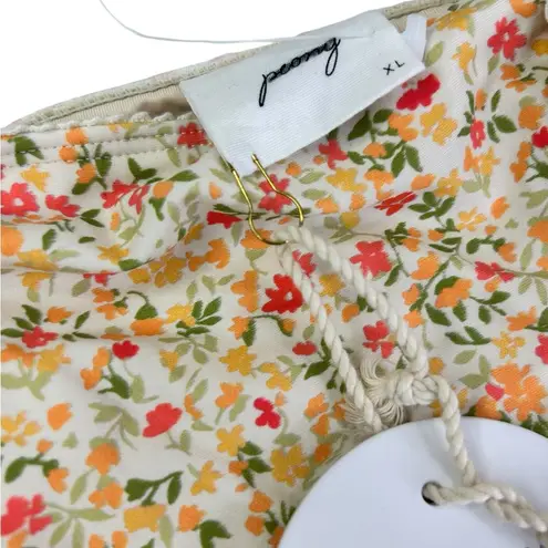 New Peony Swim String Floret Bikini Bottom Floral Size Xl Pink