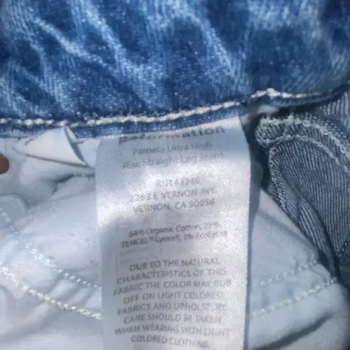 Reformation  Pamela Ultra High Rise Straight Leg Jeans in Wallis Wash Size 27