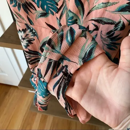 JUNE & HUDSON Palm Printed Romper Pink