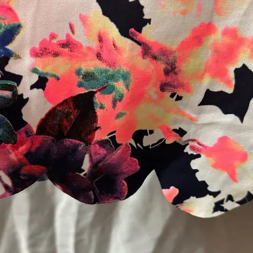 12PM By Mon Ami Floral Scalloped Dress Size Medium Pink