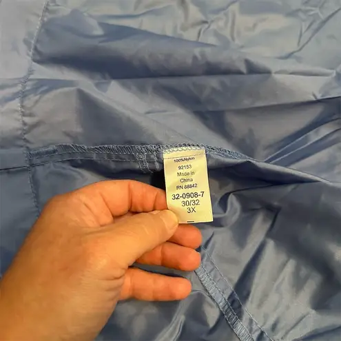 Woman Within 3XL Blue Windbreaker Jacket Plus Size Mid-Length Casual