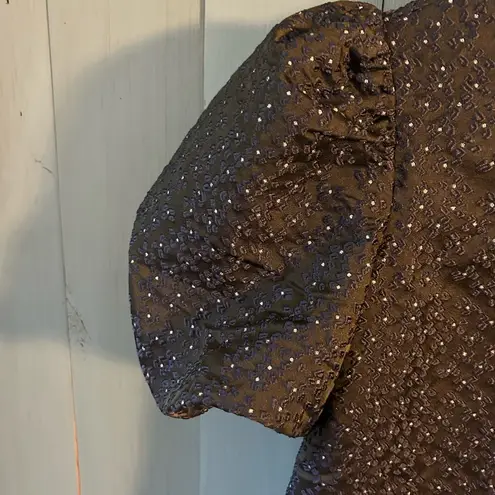 Bardot Junior Giselle Navy Blue/Silver Embroidered Mini Dress | Size 14