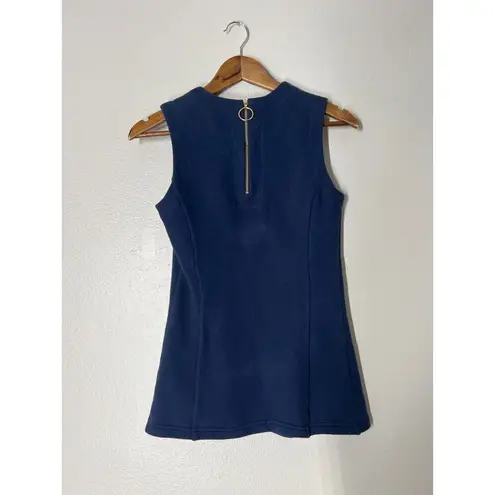 Derek Lam 10 Crosby Fleece Peplum Style Tank Top Womens Sz 0 Career Professional Blue