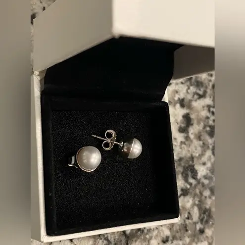 Pandora New  Sterling Silver Pearl Stud Earrings